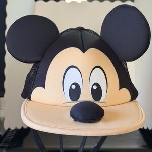 2025 Disney Parks Mickey Mouse Black Mesh Hat Baseball Cap Adjustable EUC